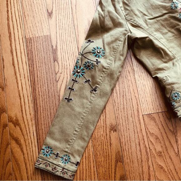 David Bitton Buffalo RARE Embroidered Collar V-neck  Tan Jacket Women’s Size S - Picture 11 of 16